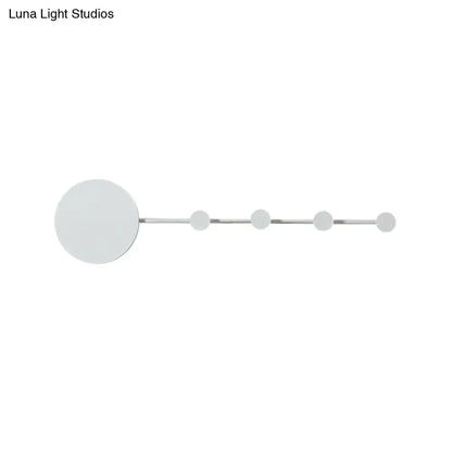 Minimalist modern silver metallic wall lamp with circular mirrors and led bulb included light fixture for bedroom