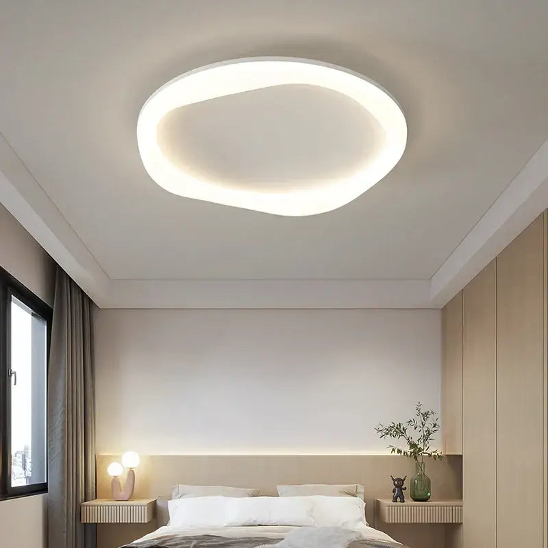 Modern white circular decorbites cloud ceiling light with soft glowing illumination for bedroom ceiling light decor