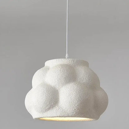 Modern white cloud pendant light with textured matte finish and soft diffused glow for dining room decorbites green nordic