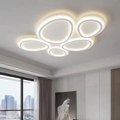 Modern white cloud ring led ceiling light featuring decorbites circular lumines panel for living room decor