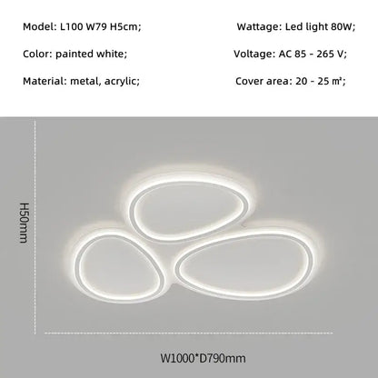 Modern white cloud ring led ceiling light with sleek metal and acrylic design for living room decorbites circular lumines panel