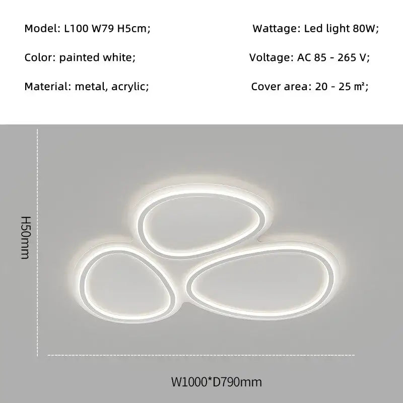 Modern white cloud ring led ceiling light with sleek metal and acrylic design for living room decorbites circular lumines panel