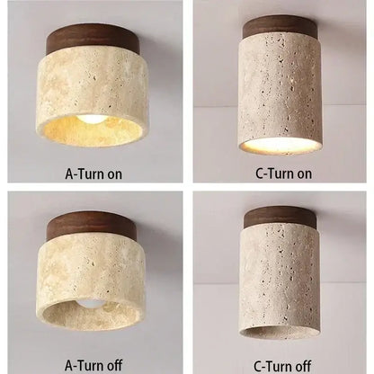 Rustic white concrete and wood pendant light with warm textured finish ideal for kitchen lighting area up to several square meters
