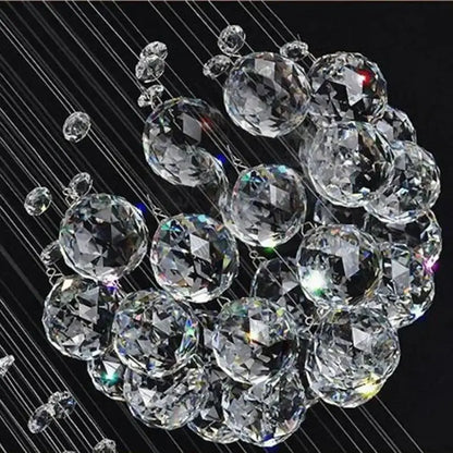Modern white crystal ball chandelier with sparkling clear faceted spheres decorbites crystal ball for staircase light