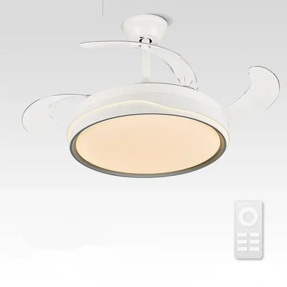 Modern white curved blade ceiling fan with integrated led light ideal for bedroom decorbites ceiling fan light