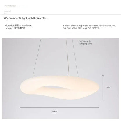Modern white and dark gray decorbites cloud pendant light with 60cm off-white translucent plastic body and adjustable wire