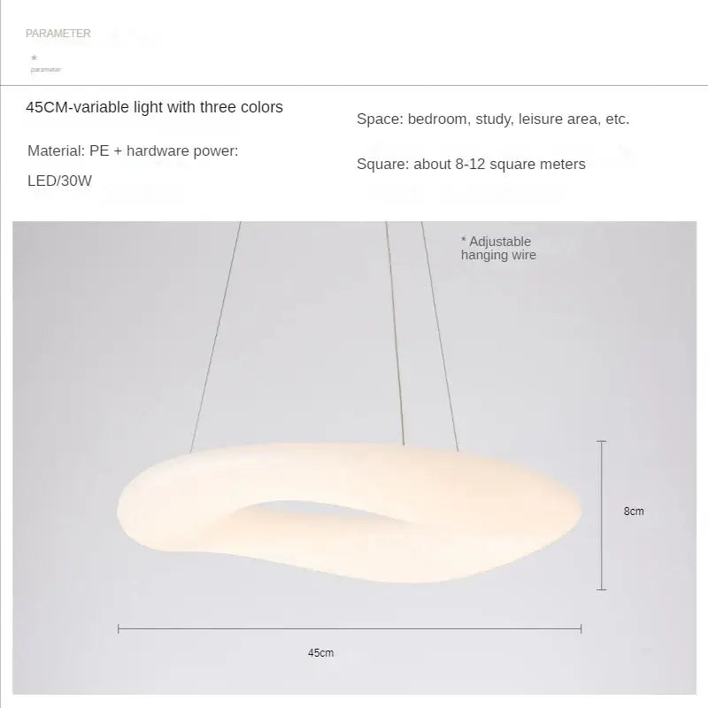 Modern white and dark gray decorbites cloud pendant light with sleek 45cm led design and soft white glow for living room decor