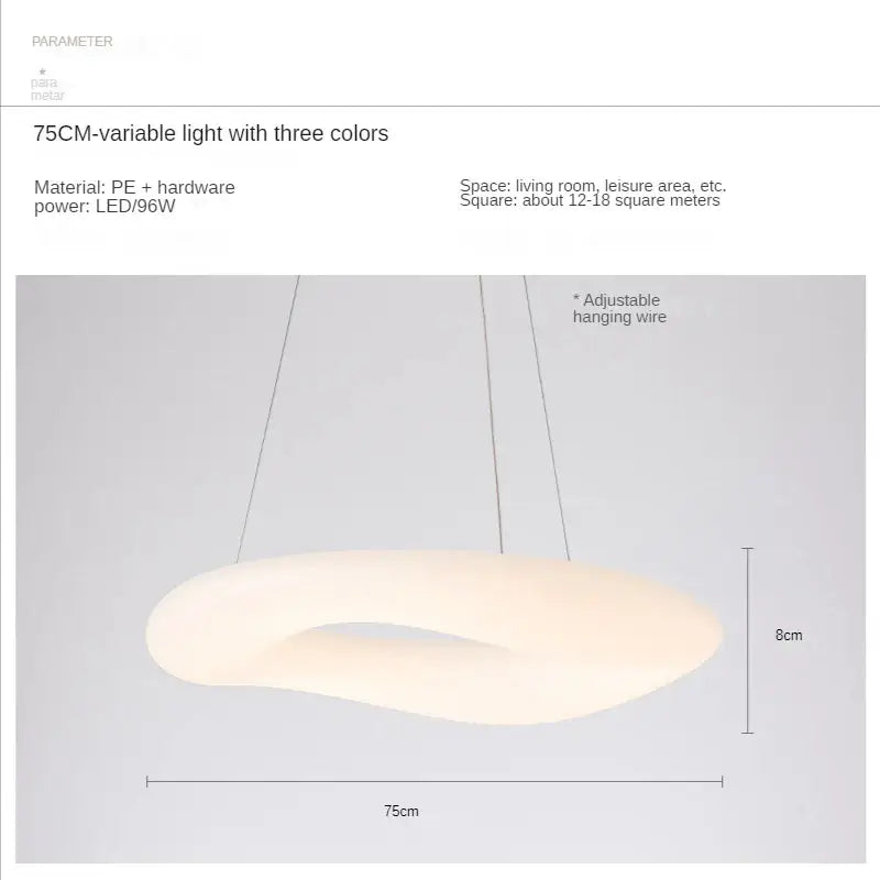 Modern white and dark gray decorbites cloud pendant light with smooth curved off-white body and three-color LED for living room