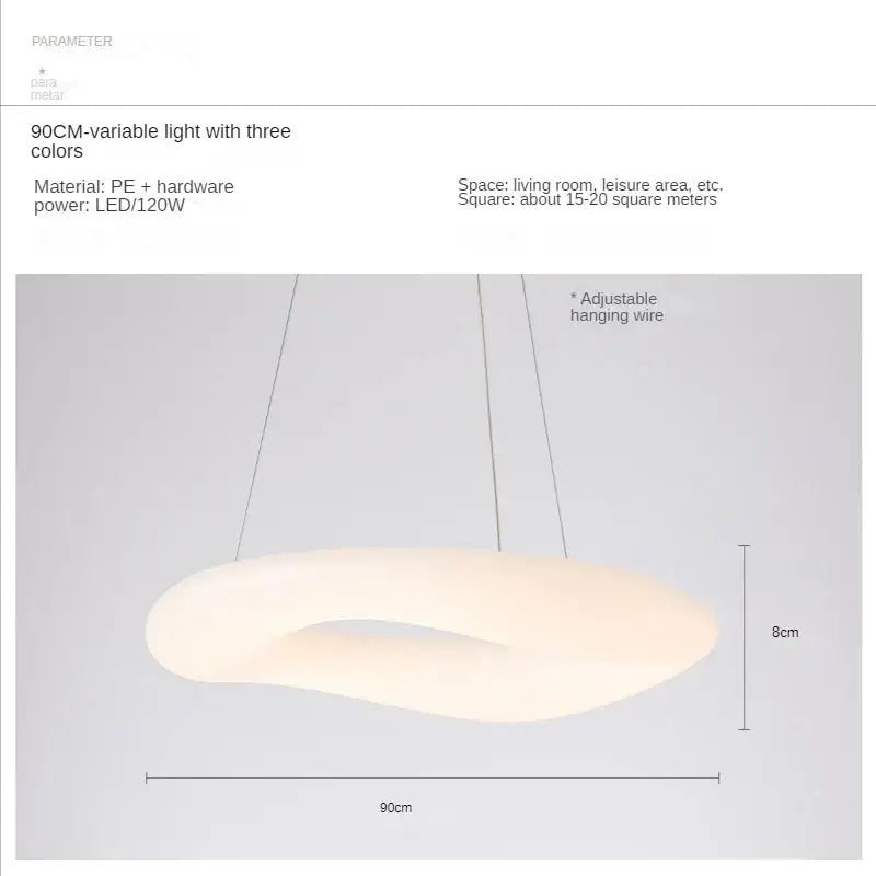 Modern white and dark gray decorbites cloud pendant light with a 90cm creamy white PE diffuser for living room decor