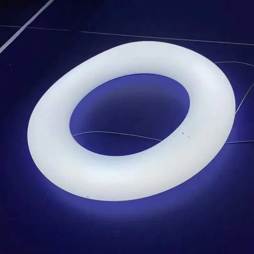 Modern white and dark gray decorbites cloud pendant light featuring a sleek glowing white ring for living room decor