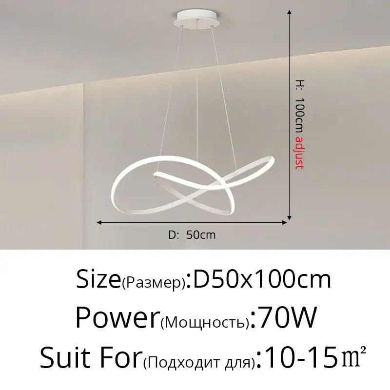 Modern white decorbites cloud chandelier with elegant intertwined circular led design for living room ceiling light