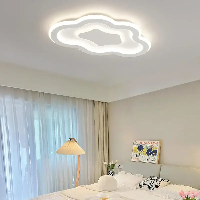 Modern white decorbites cloud chandelier featuring a sleek led ceiling light with soft glowing illumination for living room