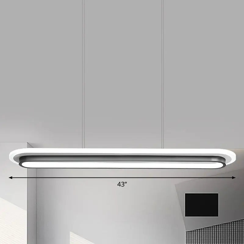 Modern minimalist decorbites™ nordic style white elliptical island led suspension lamp with black and white acrylic design