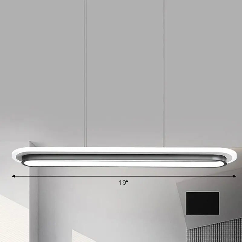 Modern minimalist decorbites™ nordic style black and white elliptical island led suspension lamp in acrylic