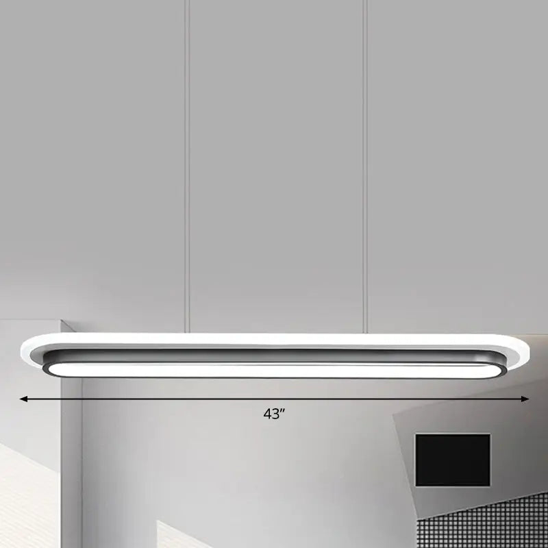 Decorbites™ nordic style black and white elliptical island led suspension lamp with modern acrylic lighting for table