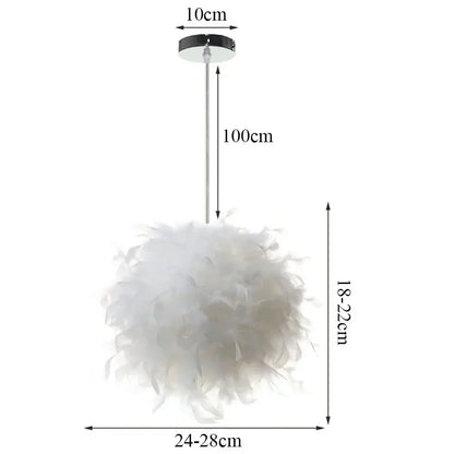 Modern white feather pendant light with sleek chrome finish ceiling mount and slender rod for bedroom lighting