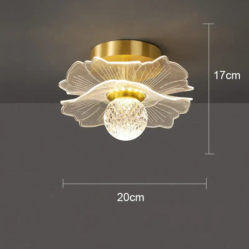 Modern white flower led ceiling lamp with gold finished ceiling lamp and crystal decorbites led ceiling globe design