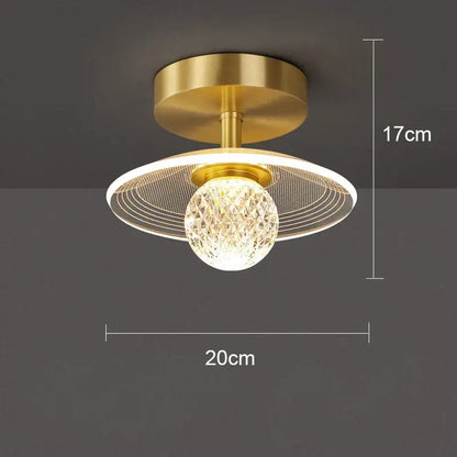 Modern white flower led ceiling lamp with gold-finished crystal globe and perforated shade for bedroom decorbites led ceiling lamp