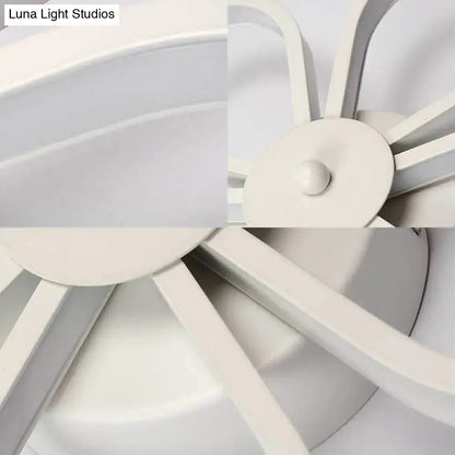 Modern white flower wall mounted led lamp with sleek curved arms and central hub for dining room inch fixture wall lamp