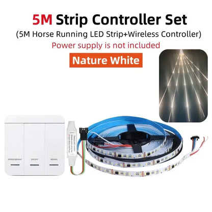 Modern white flowing 5m nature led strip light with wireless controller for living room wall decor lighting