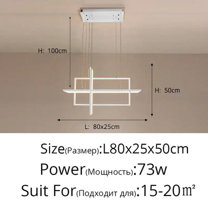 Modern white geometric aluminum pendant light with intersecting frames for living room decorbites pendant light
