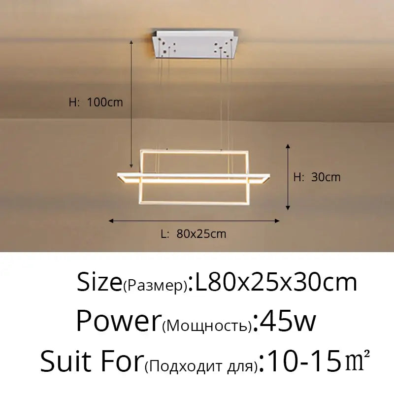 Modern white geometric aluminum pendant light with sleek rectangular led ceiling light design for dining room decorbites geometric aluminum pendant