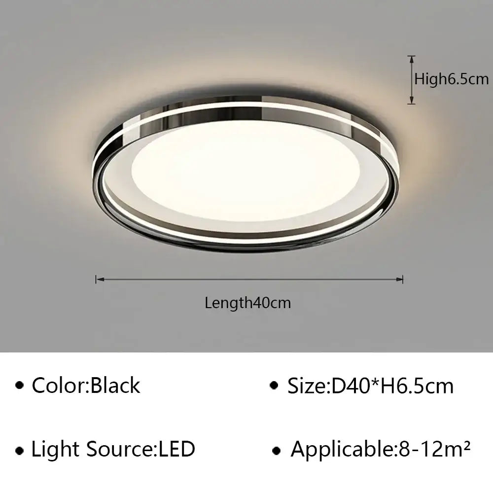 Modern black led ceiling lamp with sleek circular design and chrome trim for decorbites geometric led ceiling lighting