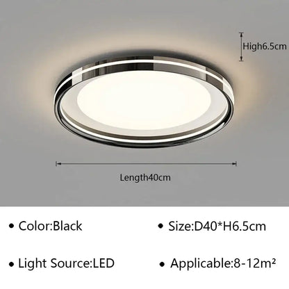Modern black led ceiling lamp with sleek circular design and chrome trim for decorbites geometric led ceiling lighting