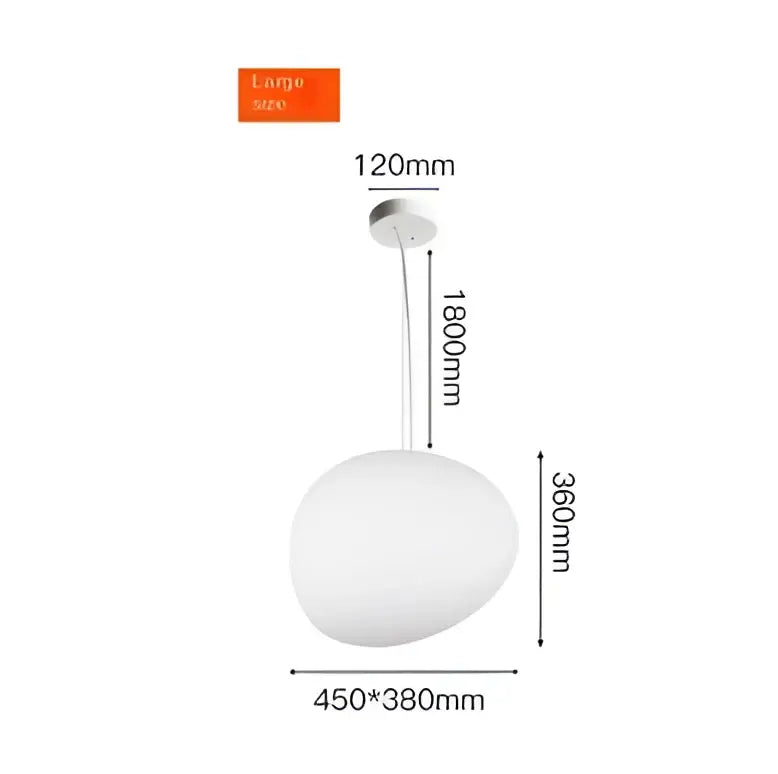 Modern white glass ball led pendant light with egg-shaped matte glass design for dining room decorbites pendant light
