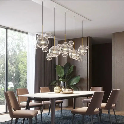 Modern white glass bubble chandelier with gold-toned metal accents pendant light for living room decorbites glass bubble design