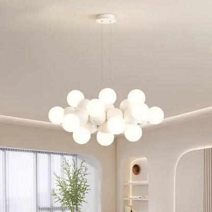 Modern white glass globe pendant light fixture with spherical design ideal for dining room pendant light