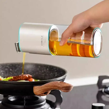 Modern white glass oil pot set with silver clear glass seasoning bottle featuring sleek modern design for kitchen use