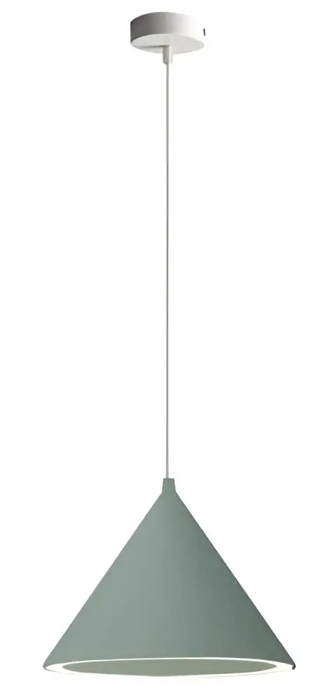 Modern white and gold decorbites annular cone pendant lamp with matte sage green shade for living room lighting