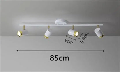 Modern white and gold decorbites ceiling chandelier with four adjustable spotlights for living room lighting