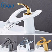 Modern white and gold basin faucet in black brass with a sleek design from decorbites golden white for bathroom sinks