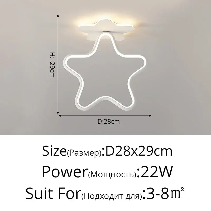 Modern white star-shaped led ceiling light with sleek illuminated outline for decorbites heart ceiling lighting fixture