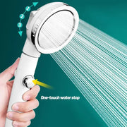 Modern white high pressure shower head with hose featuring a sleek design and multiple spray settings for bathroom use