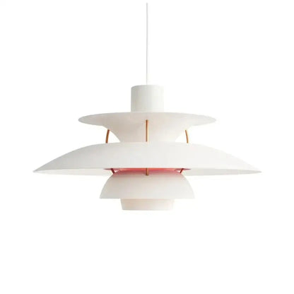 Modern white layered led pendant light with gold toned accents and soft diffused glow for kitchen decorbites colorful