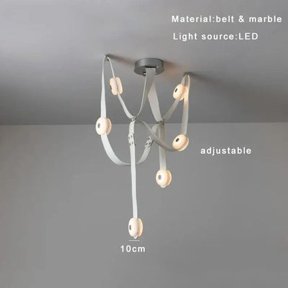 Modern white leather designer belt marble pendant lights featuring adjustable led lights by decorbites designer belt