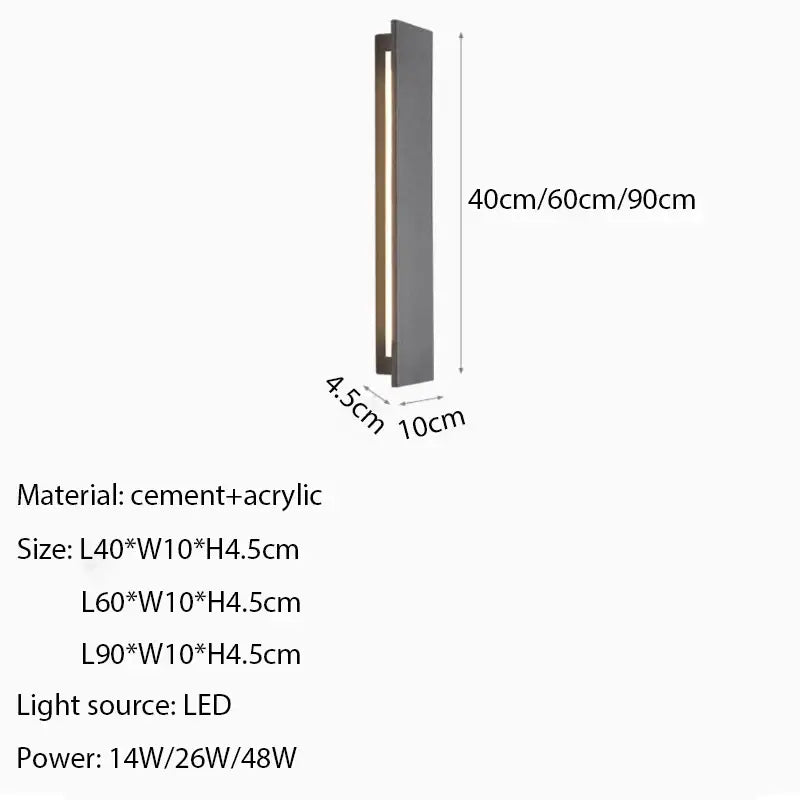 Modern white led limestone sconce with sleek gray cement and acrylic finish emitting warm light by decorbites led limestone
