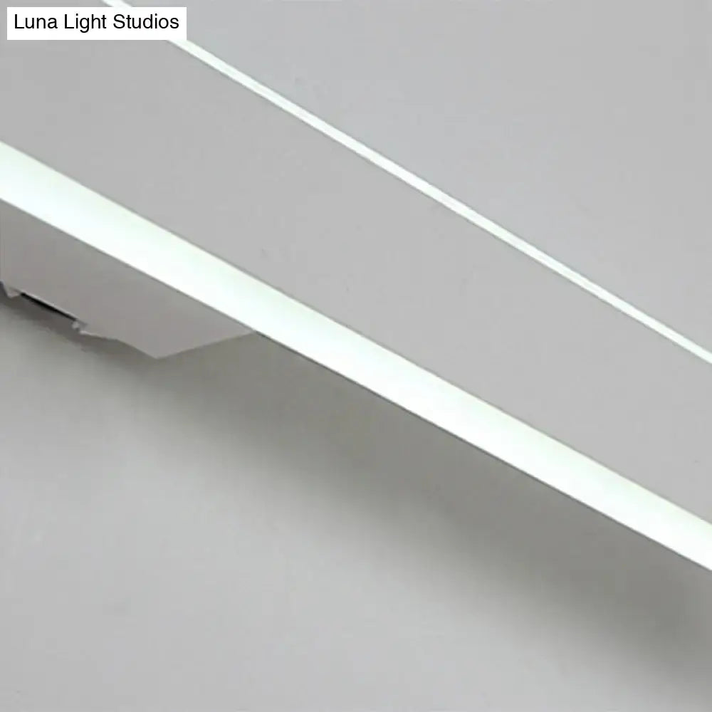 Modern white led wall light with sleek minimalist design as a bathroom mirror fixture illuminating the space