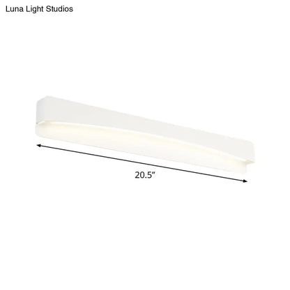 Modern white metal shade led wall sconce with minimalist rectangular design soft diffused lighting 220v-240v bathroom light