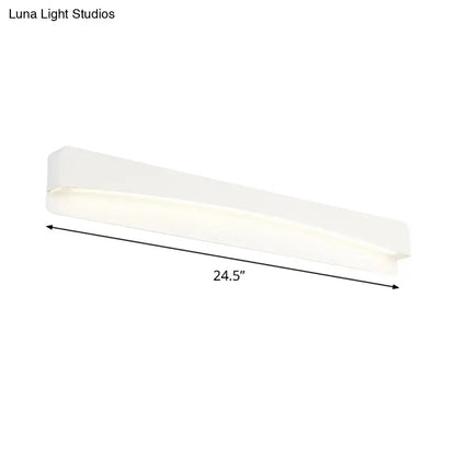 Modern white metal shade wall sconce with minimalist rectangular design 24.5-inch length 220v-240v bathroom light