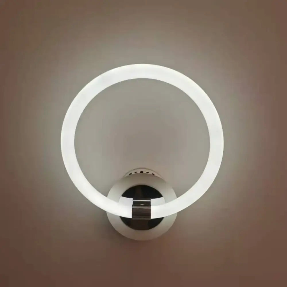 Modern white minimalist acrylic led wall lamp with a sleek circular design for bedroom use wall lamp lighting solution