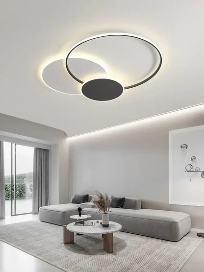 Modern white minimalist circles led ceiling light with sleek black and white design for bedroom decorbites circles led ceiling lights