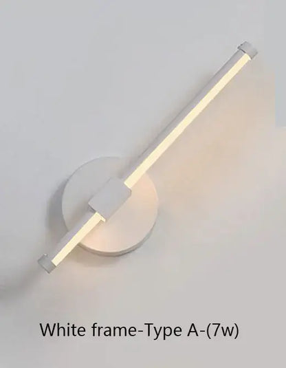 Modern white minimalist led wall sconce with a sleek frame and elongated illuminated led bar for bedroom wall lamp decorbites led wall