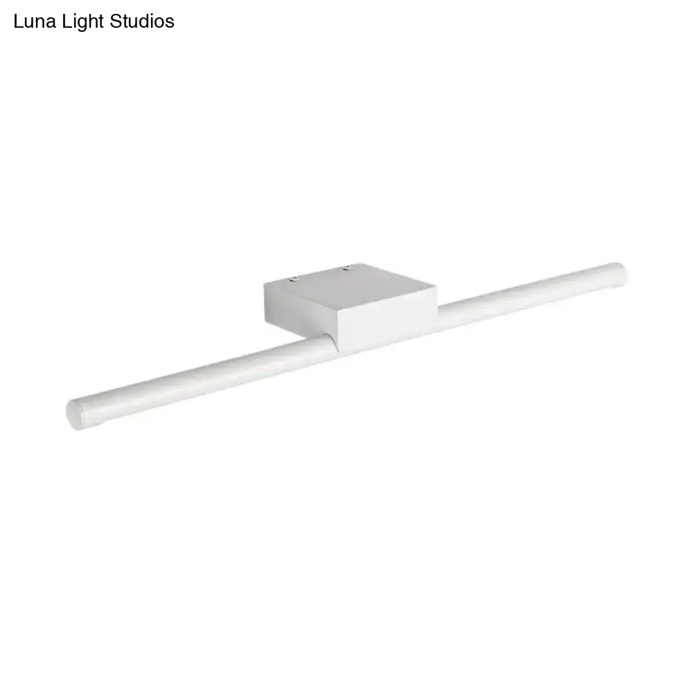 White rectangular wall-mounted pole vanity lighting with sleek modern design and smooth finish for bathroom use