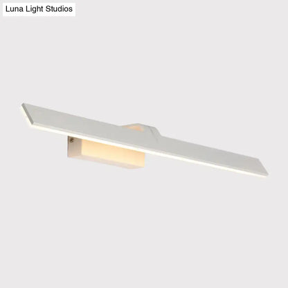 Modern white rectangle led wall light bathroom mirror sconce with minimalist design emits warm light 220v-240v 110v-120v wall light