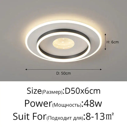 Modern white rectangular led chandelier with circular ceiling light and warm ambient glow by decorbites living lights