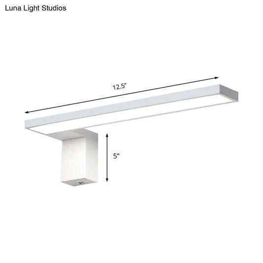 Modern white rectangular led wall lamp with sleek design emitting warm white light ideal for bedroom use